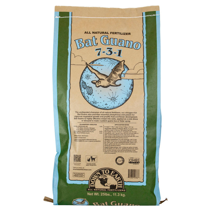 Down To Earth Bat Guano Natural Fertilizer 7-3-1-25 lb