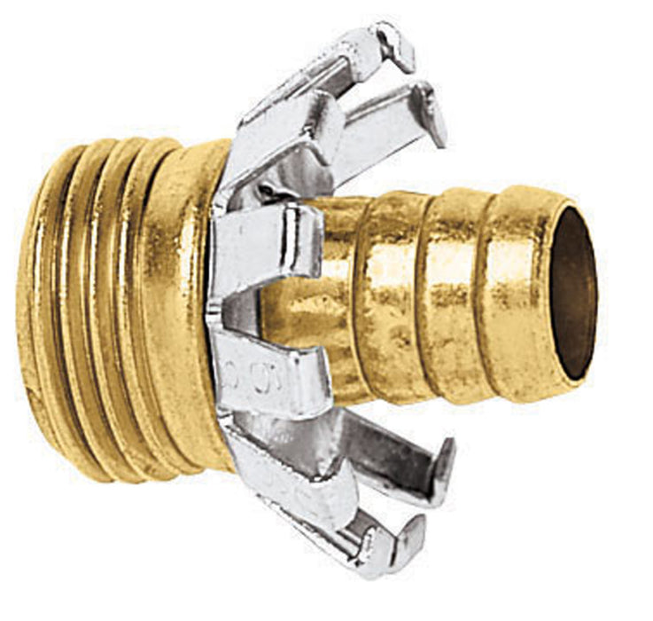 Gilmour Heavy Duty Clinch Repair 5/8in Brass Hose Coupling Male-1.5In X 1.63In X 4.5 in