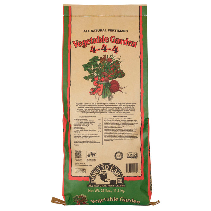 Down To Earth Vegetable Garden Natural Fertilizer 4-4-4-25 lb