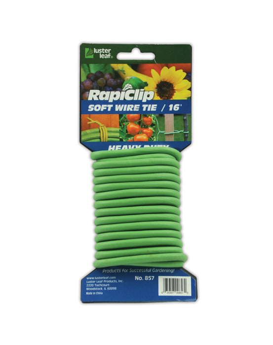 Luster Leaf Rapiclip Soft Wire Twist Tie Heavy Duty-Green, 16 ft