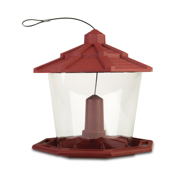 Pennington Earth Smart Recycled Ecozebo Bird Feeder-Red, 7 lb Capacity