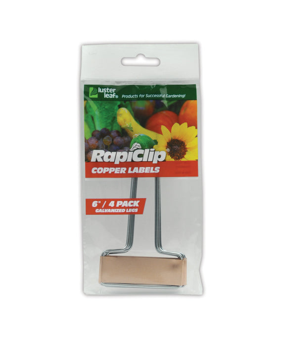 Luster Leaf Rapiclip Copper Labels Galvanized Legs-Brown, 4 pk, 6 in