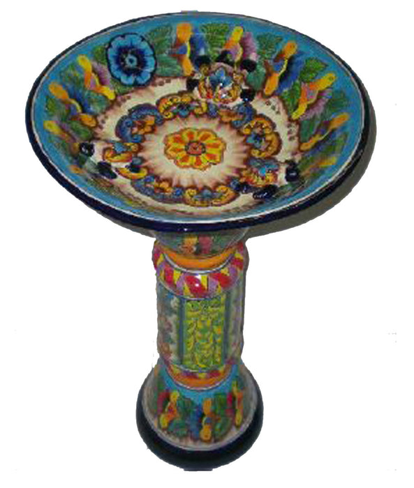 Talavera Deluxe Bird Bath-Espcial, Multi, 18In X 28 in