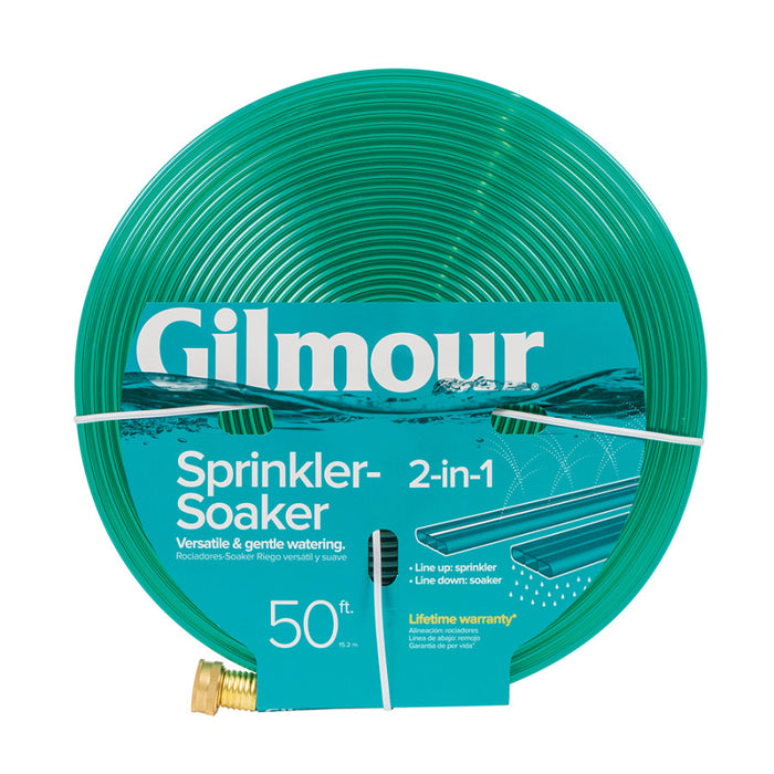 Gilmour 2-n-1 Sprinkler/Soaker Hose-Blue, 50 ft