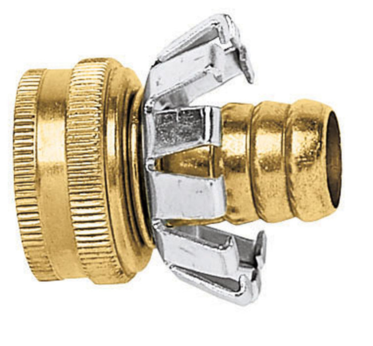 Gilmour Heavy Duty Clinch Repair 5/8in Brass Hose Coupling Female-1.5In X 1.63In X 4.5 in