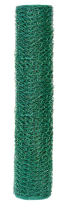 Garden Zone 20-gauge 1in Vinyl Hex Netting-Green, 24In X 25 ft